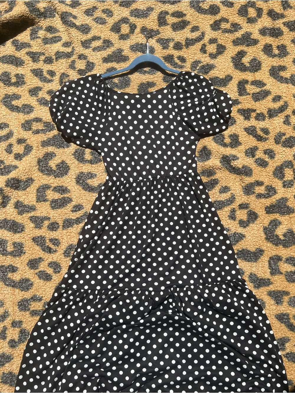 Caution To The Wind Black & White Polka Dot Puff Sleeve Dress